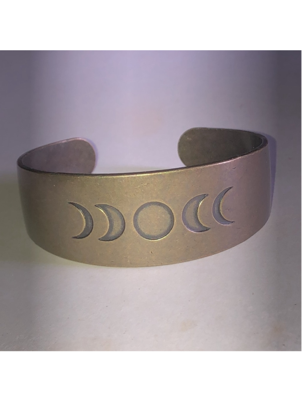 Brass Moon Phase Boho Cuff Bracelet